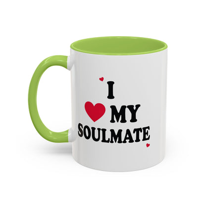I Love My Soulmate Accent Coffee Mug