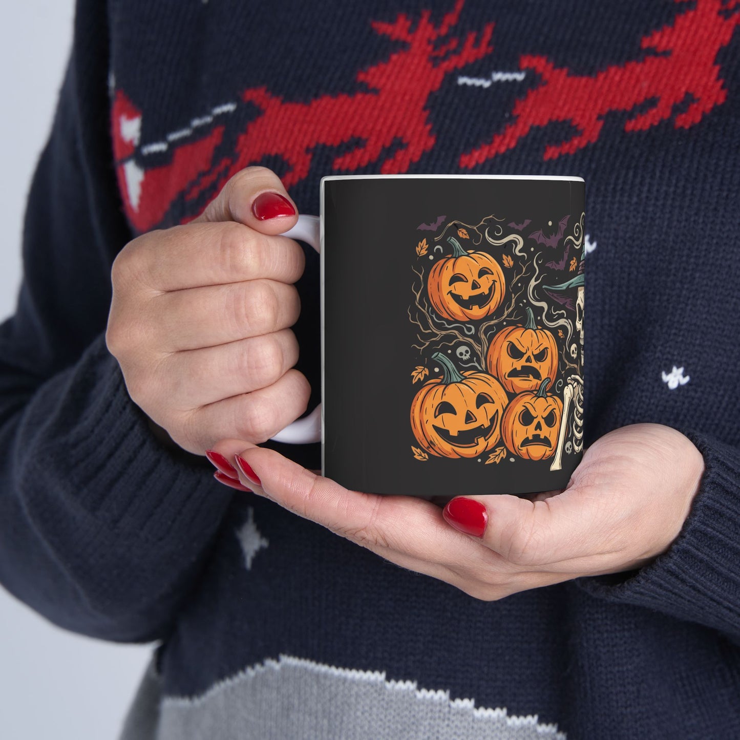 Halloween Skeleton Witch Ceramic Mug (11oz, 15oz)