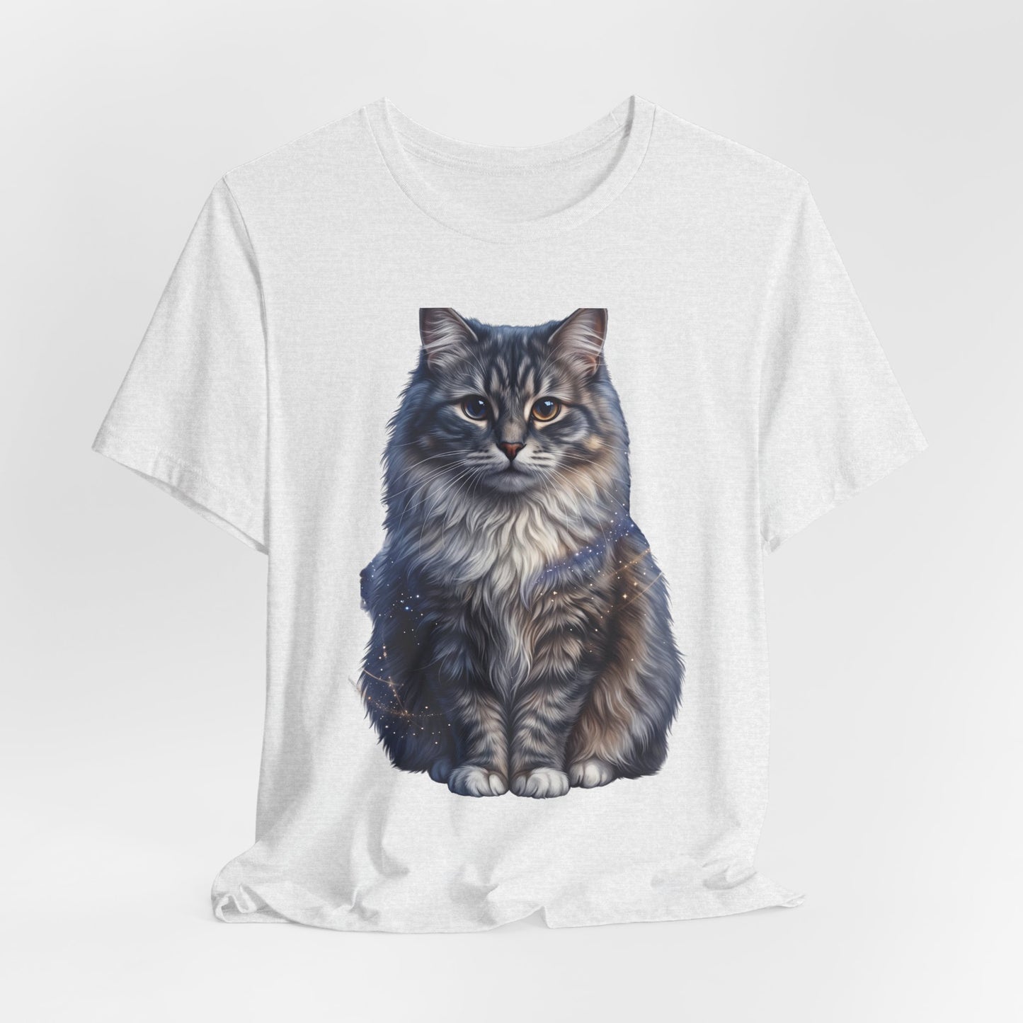 Fluffy Tabby Cat T‑Shirt — Realistic Maine Coon Portrait Tee
