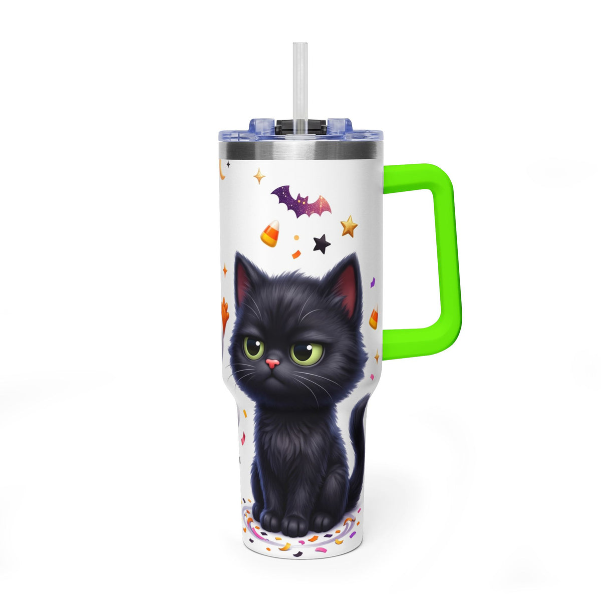40oz Halloween Ghost and Black Cat Vacuum Thermal Tumbler