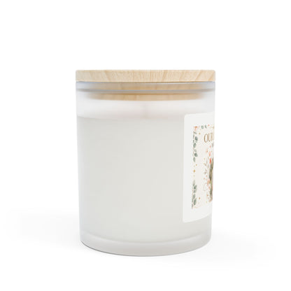 Our Love Story Personalized Frosted Glass Candle – 11oz Romantic Photo Candle