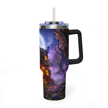 40oz Halloween Haunted Cottage Vacuum Tumbler