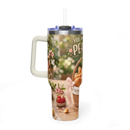 You Make Life Peachy Cat Ice Cream 40oz Tumbler