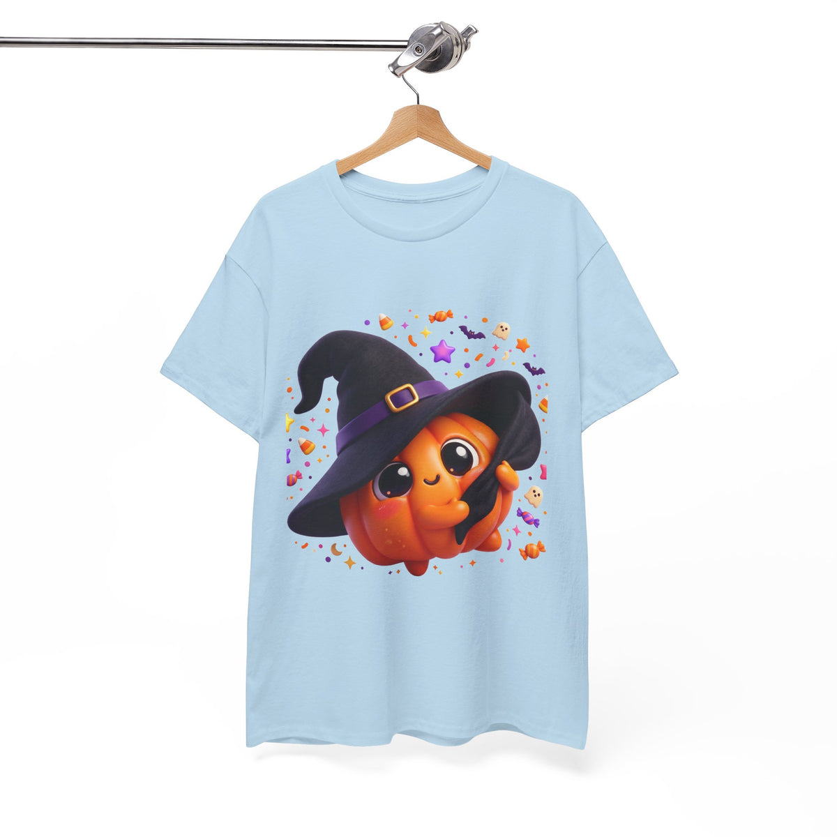 Pumpkin Witch T-Shirt — Cute Halloween Jack-o'-Lantern with Witch Hat