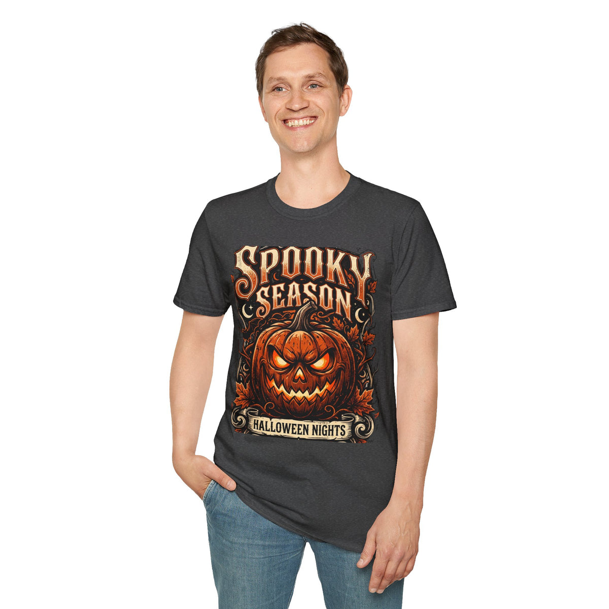 Spooky Season T-Shirt — Vintage Jack-O'-Lantern Halloween Tee