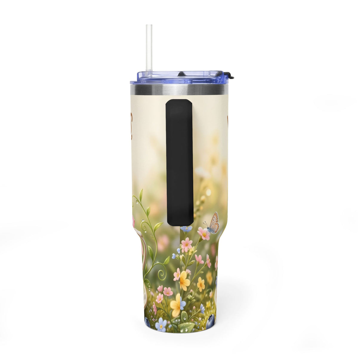 Little Things Big Joy Hedgehog Floral 40oz Thermal Tumbler