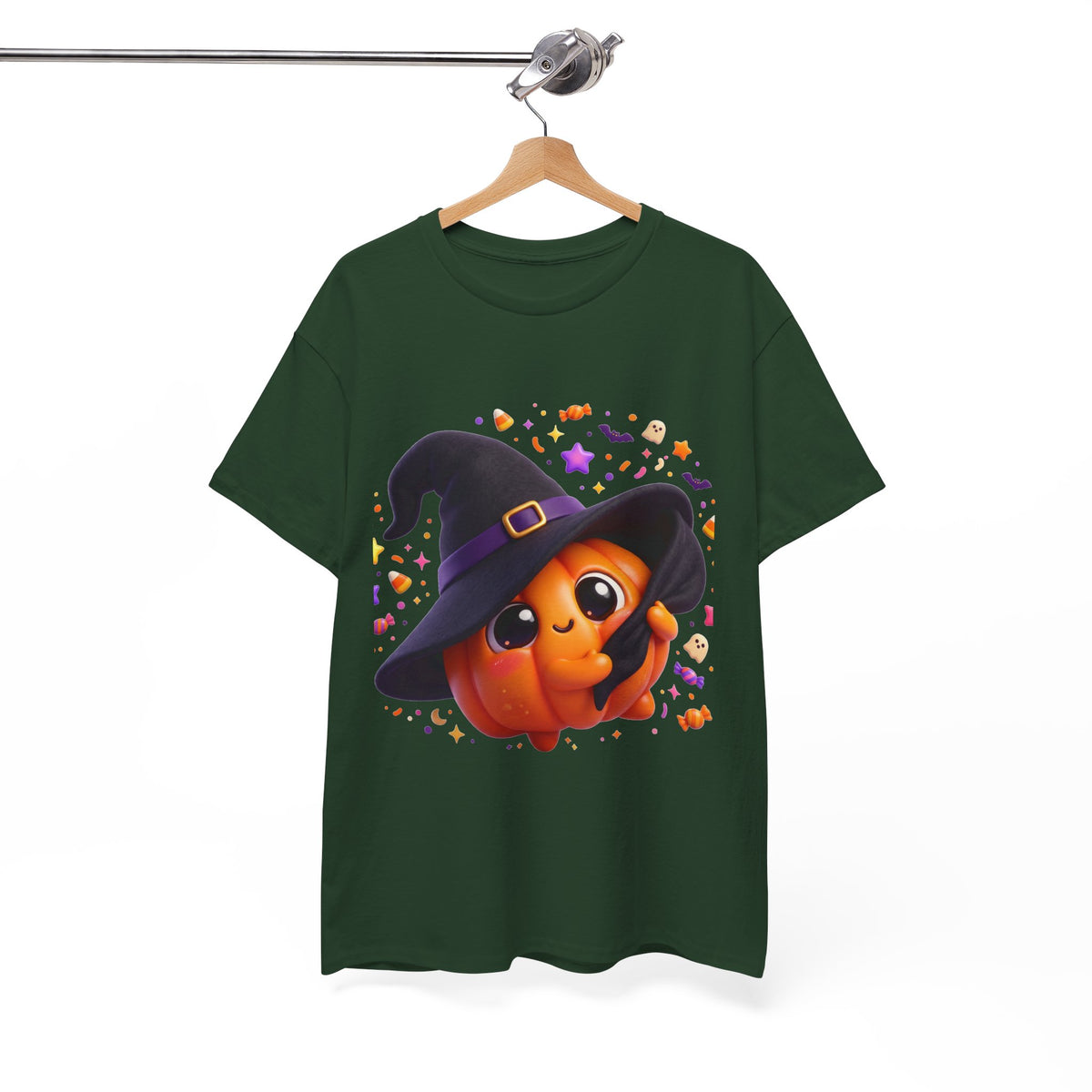 Pumpkin Witch T-Shirt — Cute Halloween Jack-o'-Lantern with Witch Hat