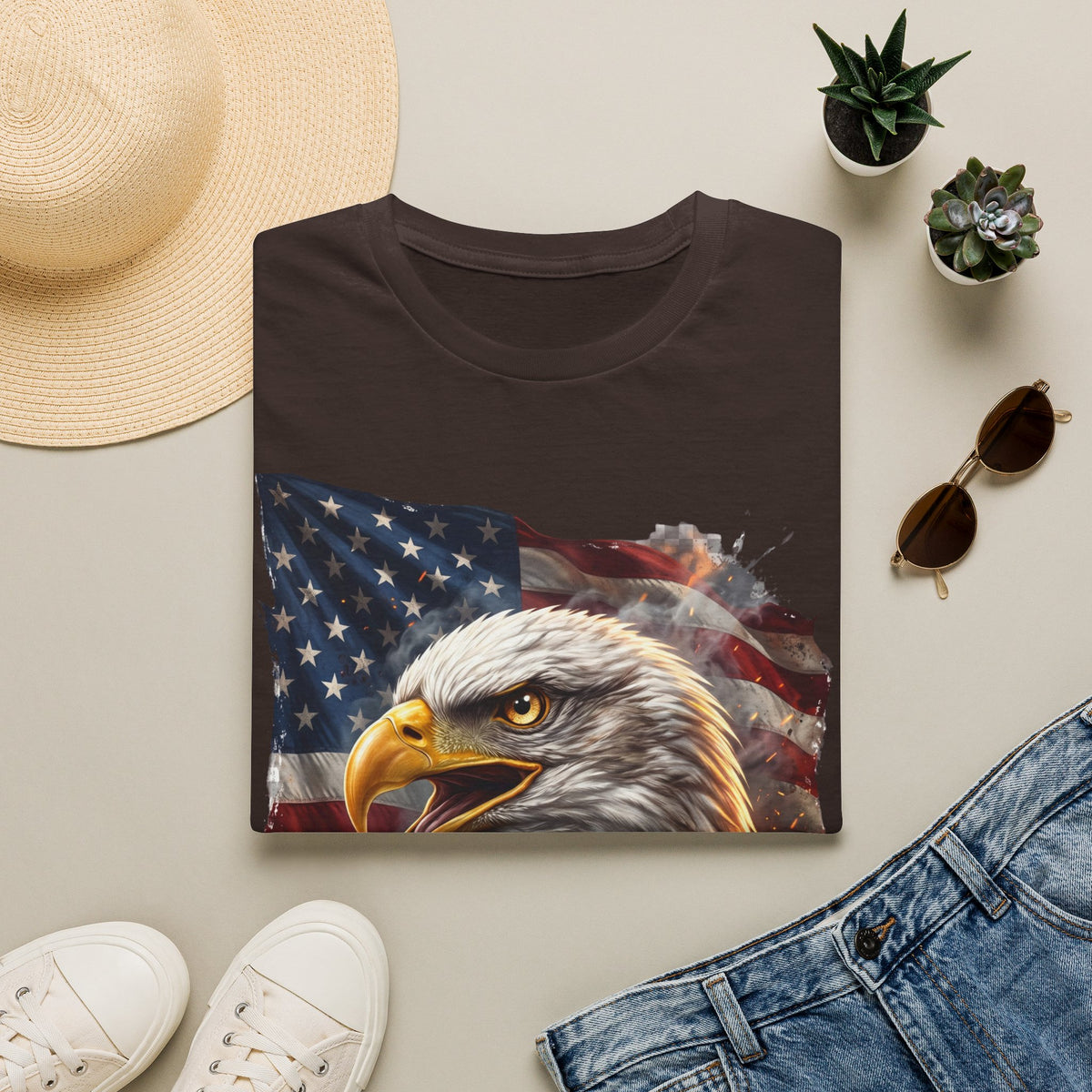 American Bald Eagle T-Shirt — Patriotic USA Flag Graphic Tee