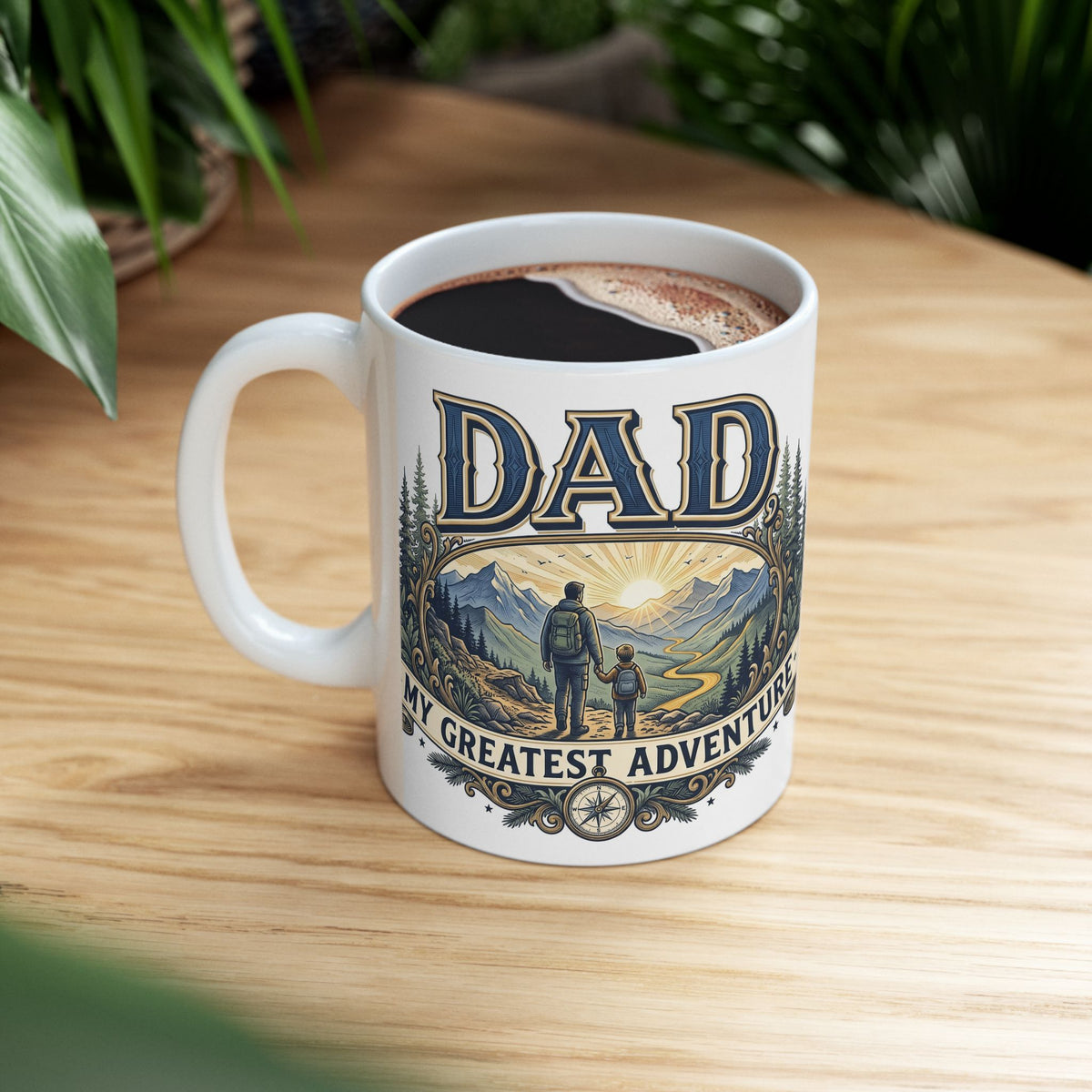 Adventure Awaits Mountain Forest Ceramic Mug