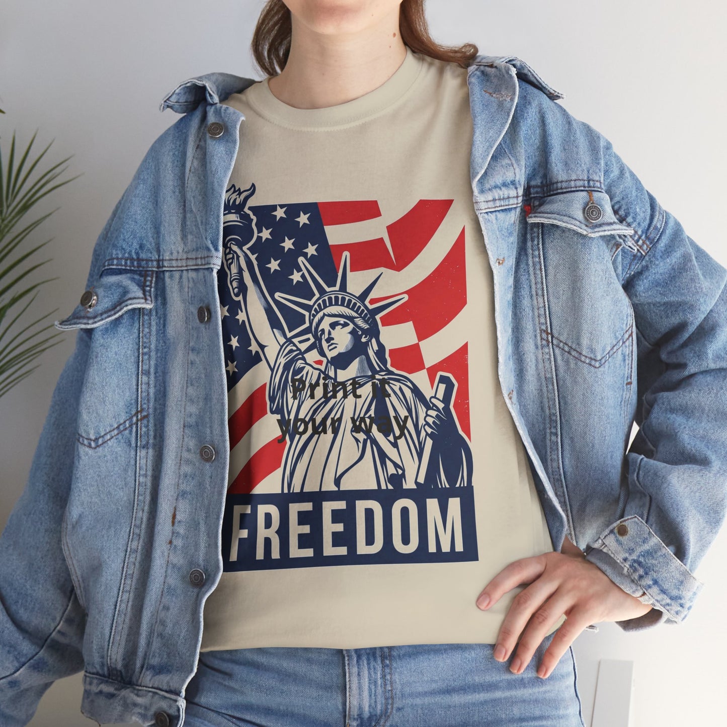 Freedom Statue T-Shirt — Patriotic USA Flag Tee (Statue of Liberty Design)