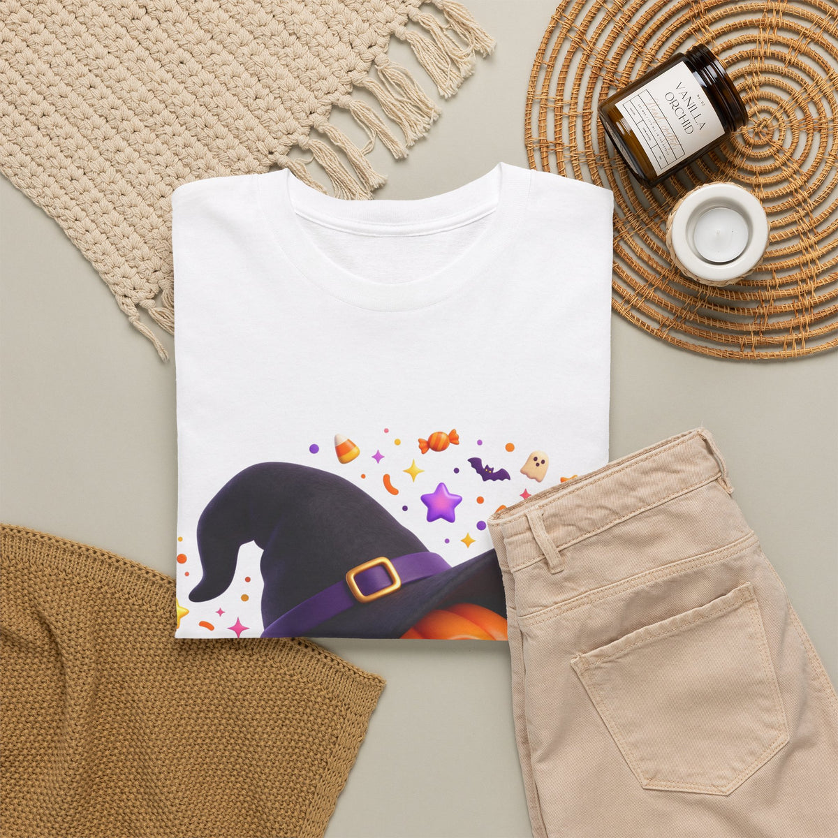 Pumpkin Witch T-Shirt — Cute Halloween Jack-o'-Lantern with Witch Hat