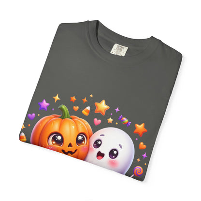 Halloween Pumpkin & Ghost T-Shirt — Cute Spooky Friends Graphic Tee