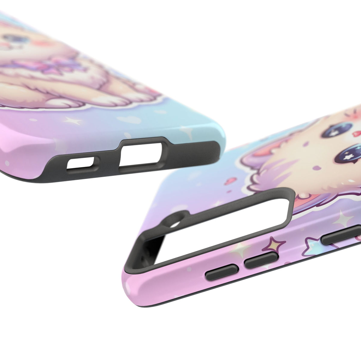 Cute Pastel Kawaii Kitten Tough Phone Case — Cute Cat with Bow Protective Cover