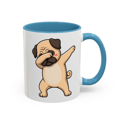 Dabbing Pug Coffee Mug — Cute Dog Accent Mug (11/15 oz)