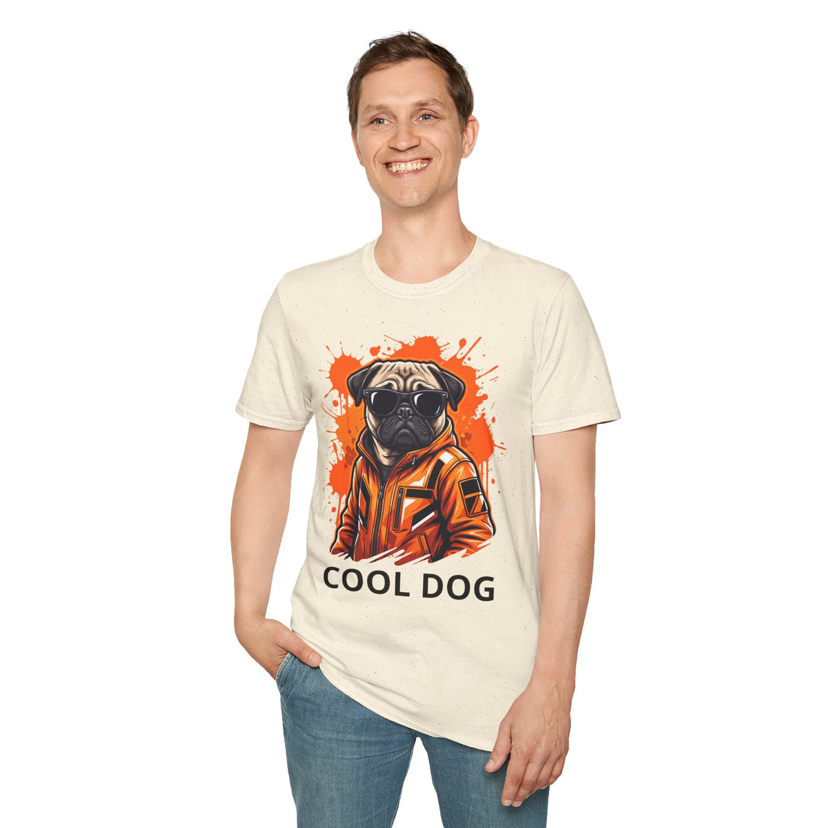 Cool Dog T-Shirt — Pug with Sunglasses Graphic Tee