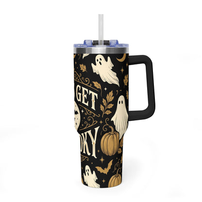 Let’s Get Spooky Halloween Ghosts & Pumpkins 40oz Thermal Tumbler