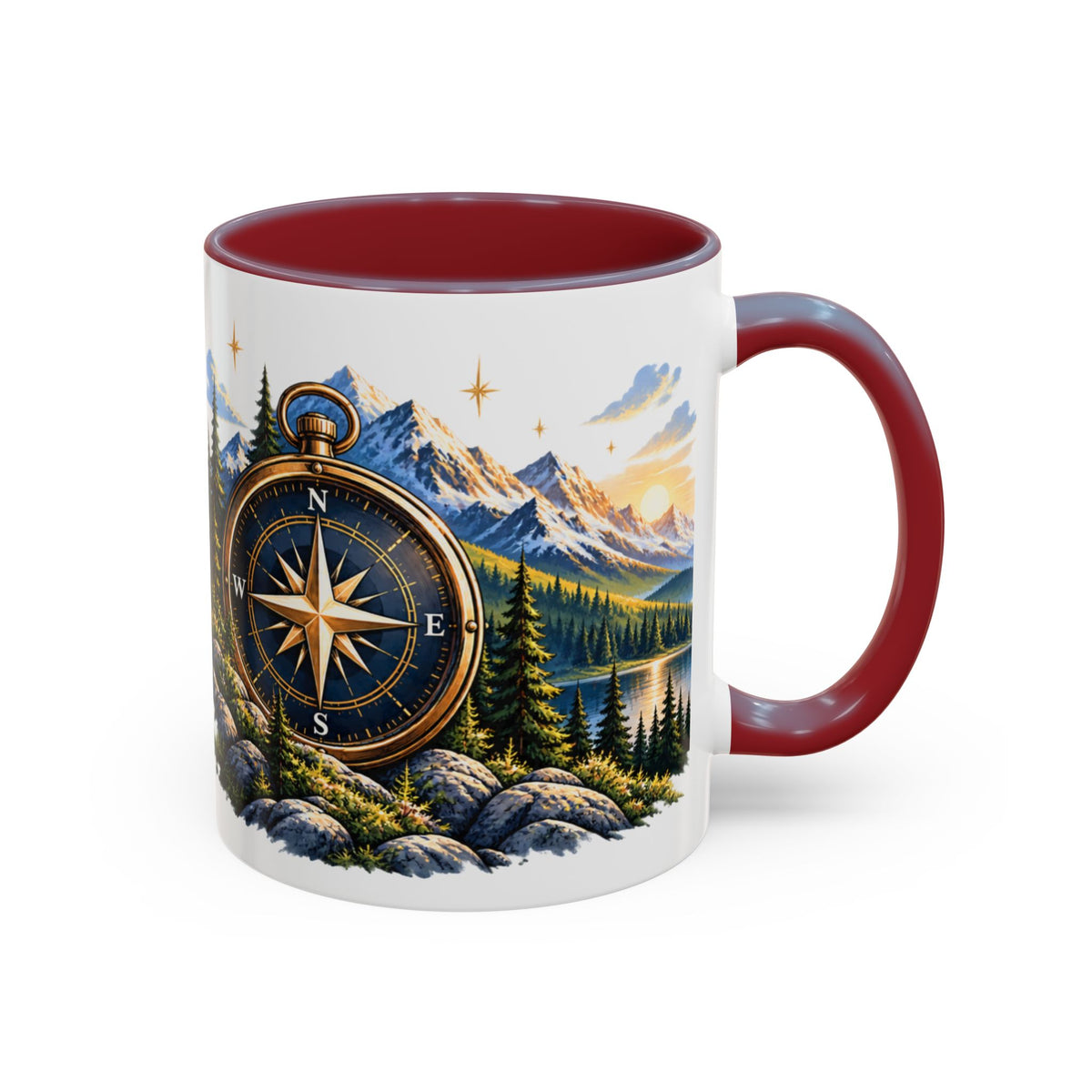 Adventure Compass Mountain Coffee Mug