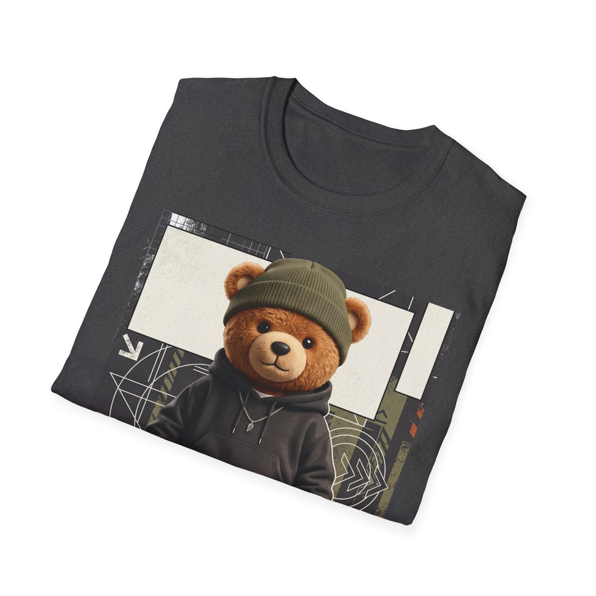 Teddy Bear Graphic T-Shirt — Streetwear Teddy in Beanie & Hoodie