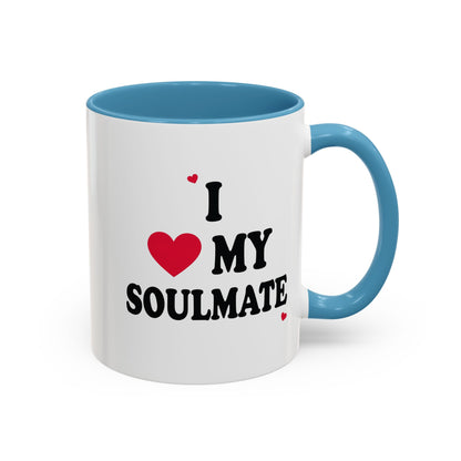 I Love My Soulmate Accent Coffee Mug