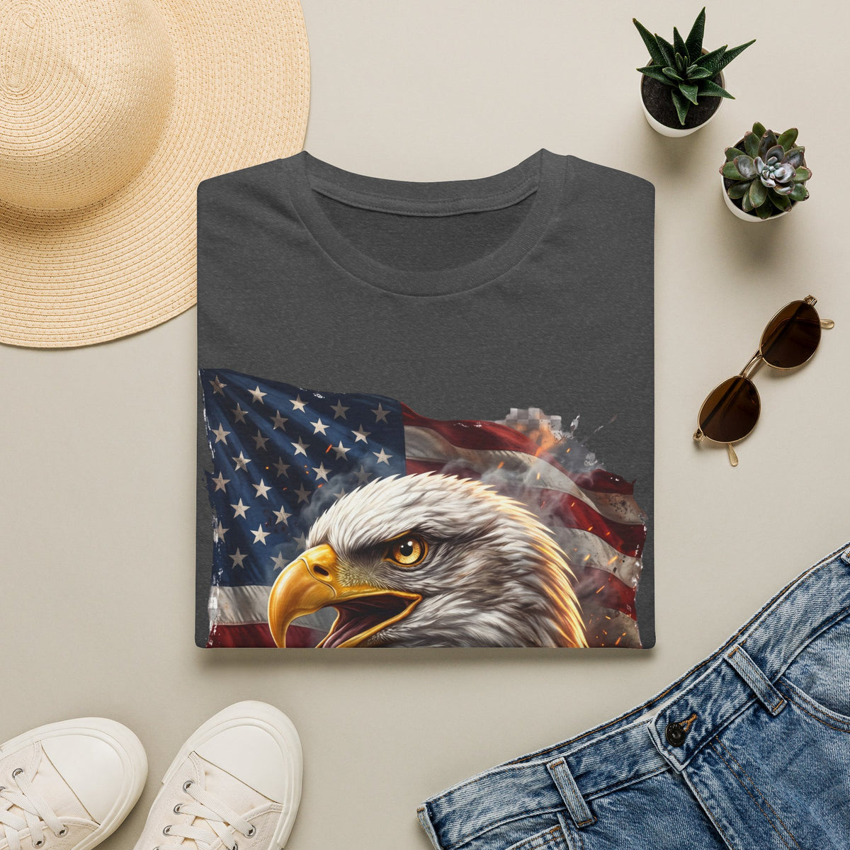 American Bald Eagle T-Shirt — Patriotic USA Flag Graphic Tee