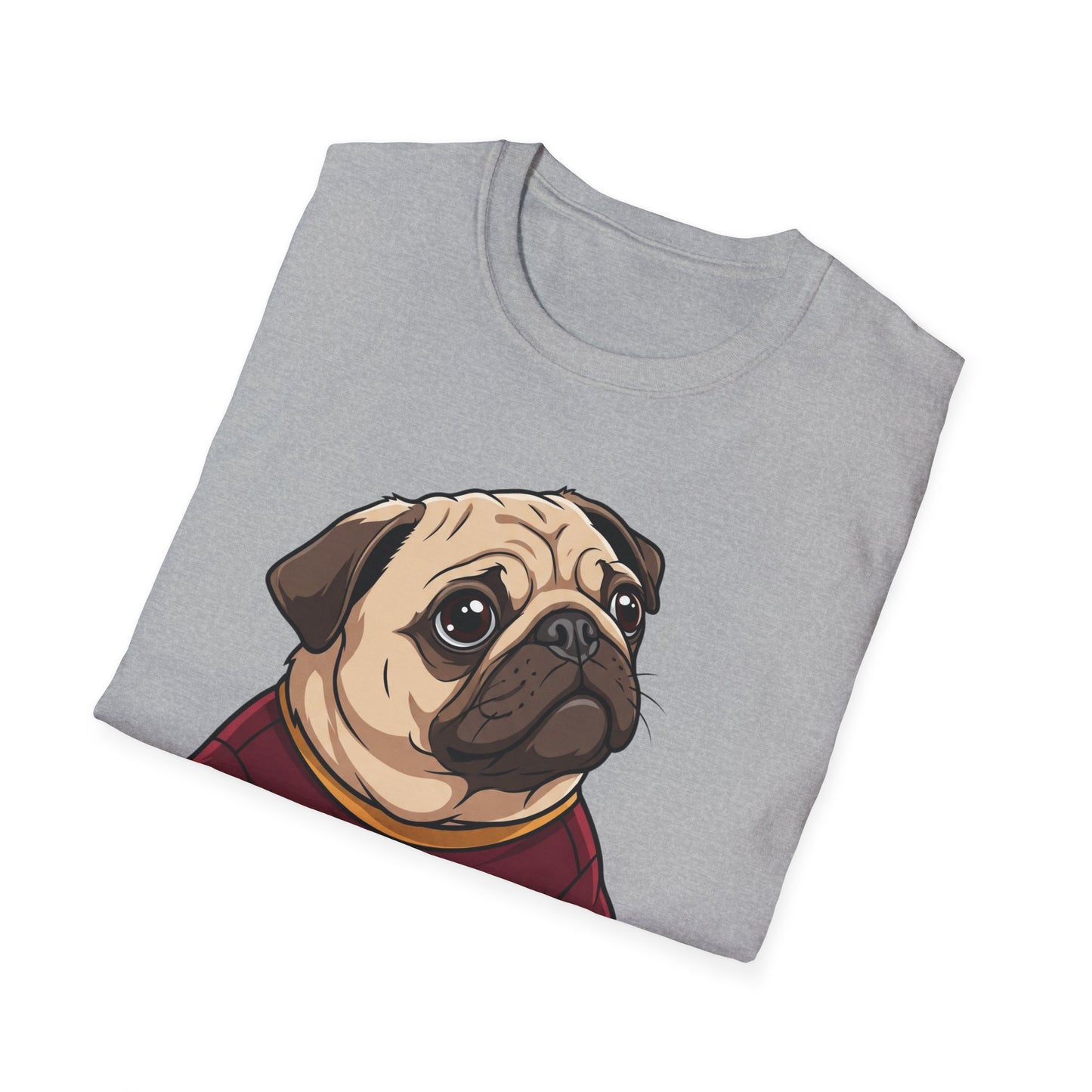 Pug Portrait T‑Shirt – Cute Pug Dog Tee with 'Puggy' Text
