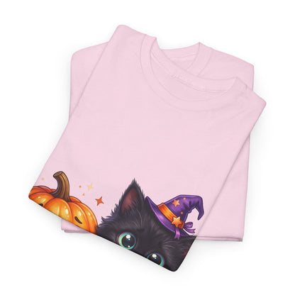 Halloween Black Kitten & Pumpkin T-Shirt