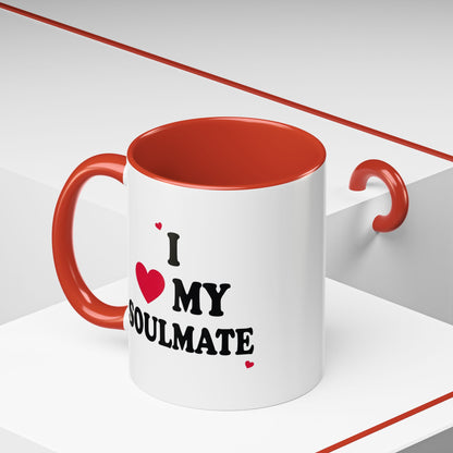 I Love My Soulmate Accent Coffee Mug