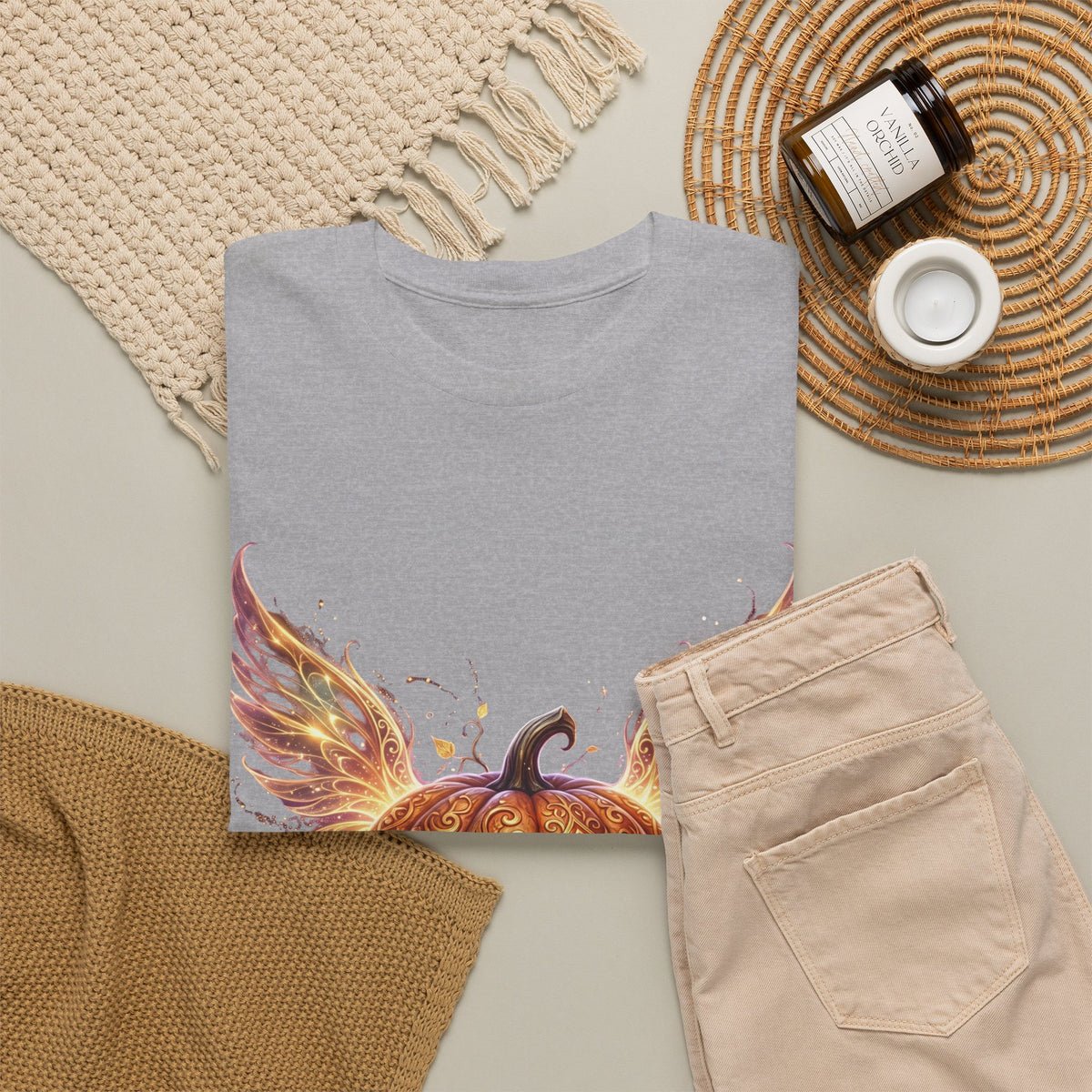 Halloween Pumpkin Tee — Winged Jack-O'-Lantern Graphic Shirt