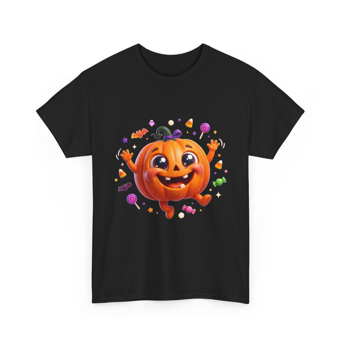 Halloween Pumpkin T‑Shirt — Happy Jack-O'-Lantern Candy Graphic Tee