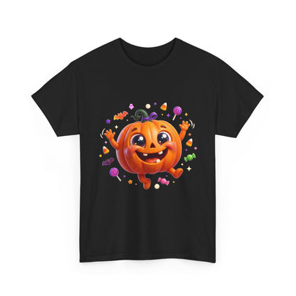 Halloween Pumpkin T‑Shirt — Happy Jack-O'-Lantern Candy Graphic Tee