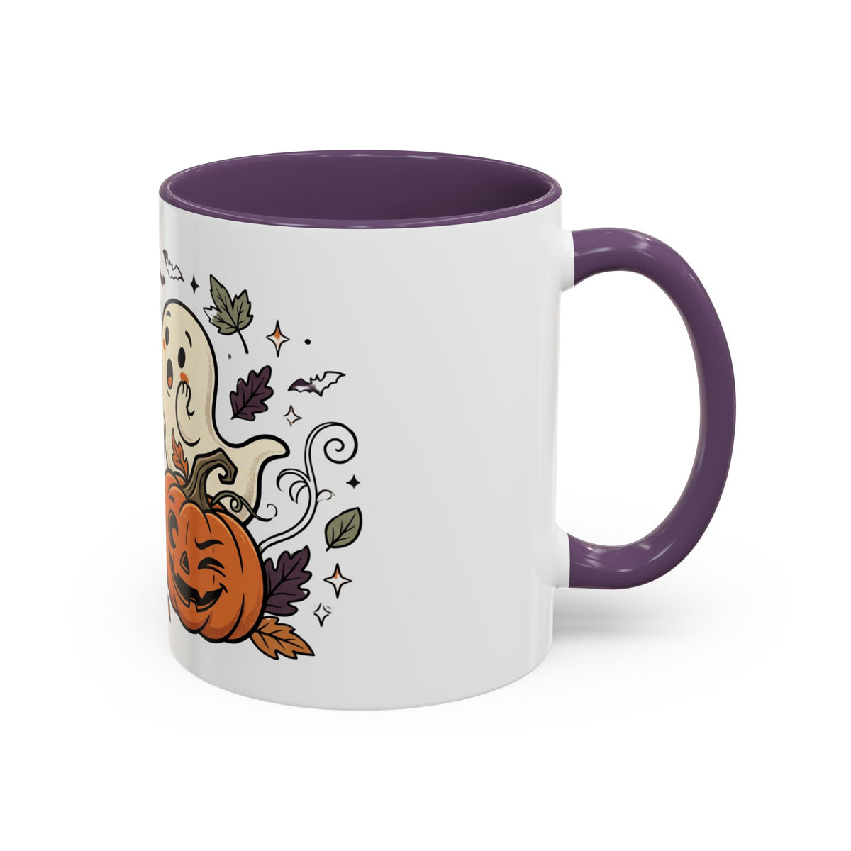 Halloween Ghosts & Pumpkins Coffee Mug — Cute Spooky Accent Mug (11/15oz)