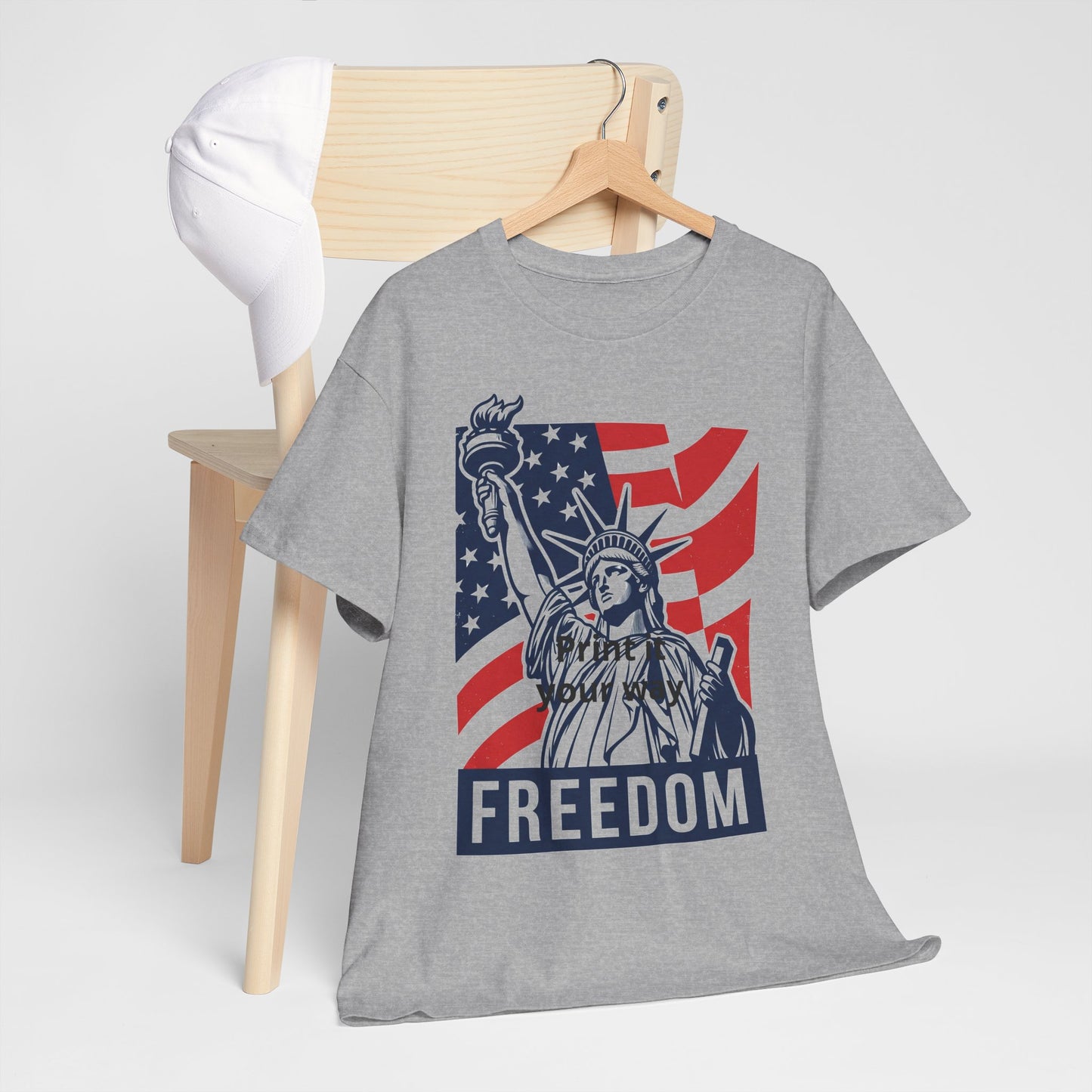 Freedom Statue T-Shirt — Patriotic USA Flag Tee (Statue of Liberty Design)