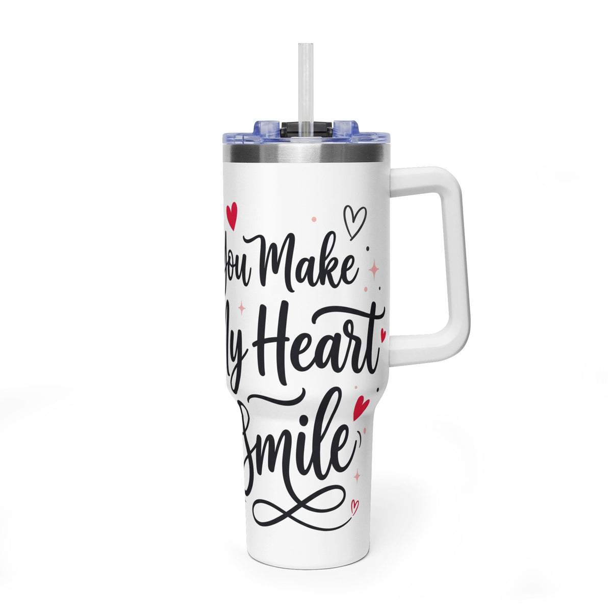 40oz Love-Themed Thermal Tumbler with Handle