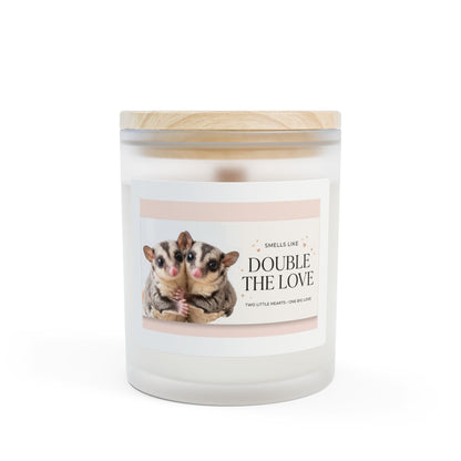 Double the Love Frosted Glass Candle — 11 oz Scented Home Candle
