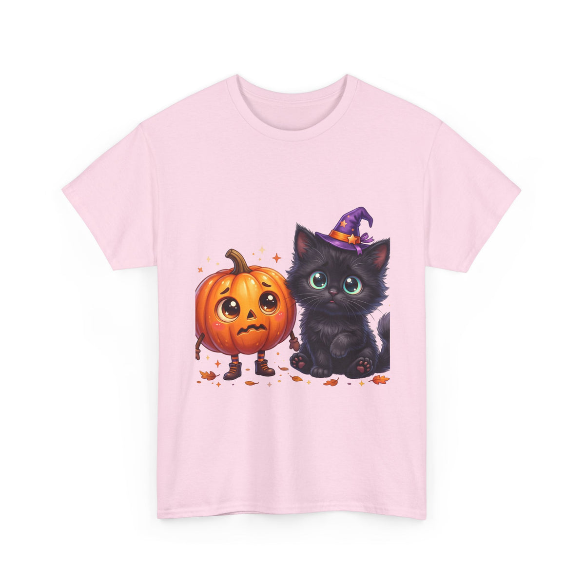 Halloween Black Kitten & Pumpkin T-Shirt