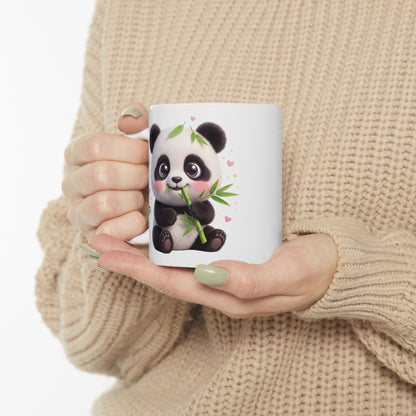 Cute Panda Ceramic Mug - Kawaii Bamboo Lover Coffee Cup (11oz & 15oz)