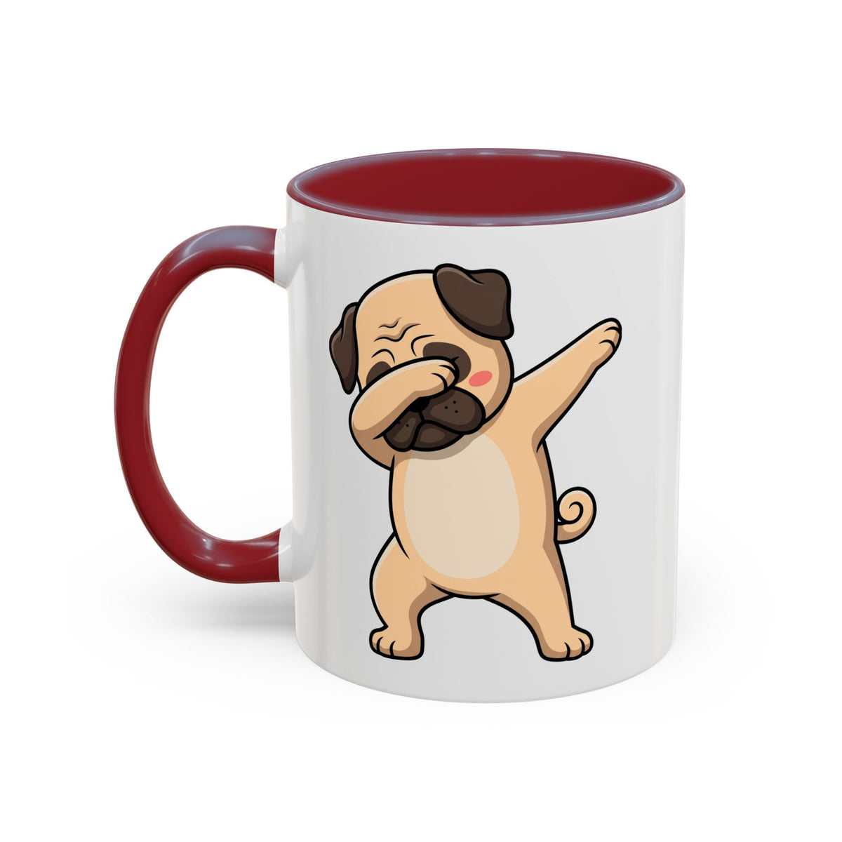 Dabbing Pug Coffee Mug — Cute Dog Accent Mug (11/15 oz)