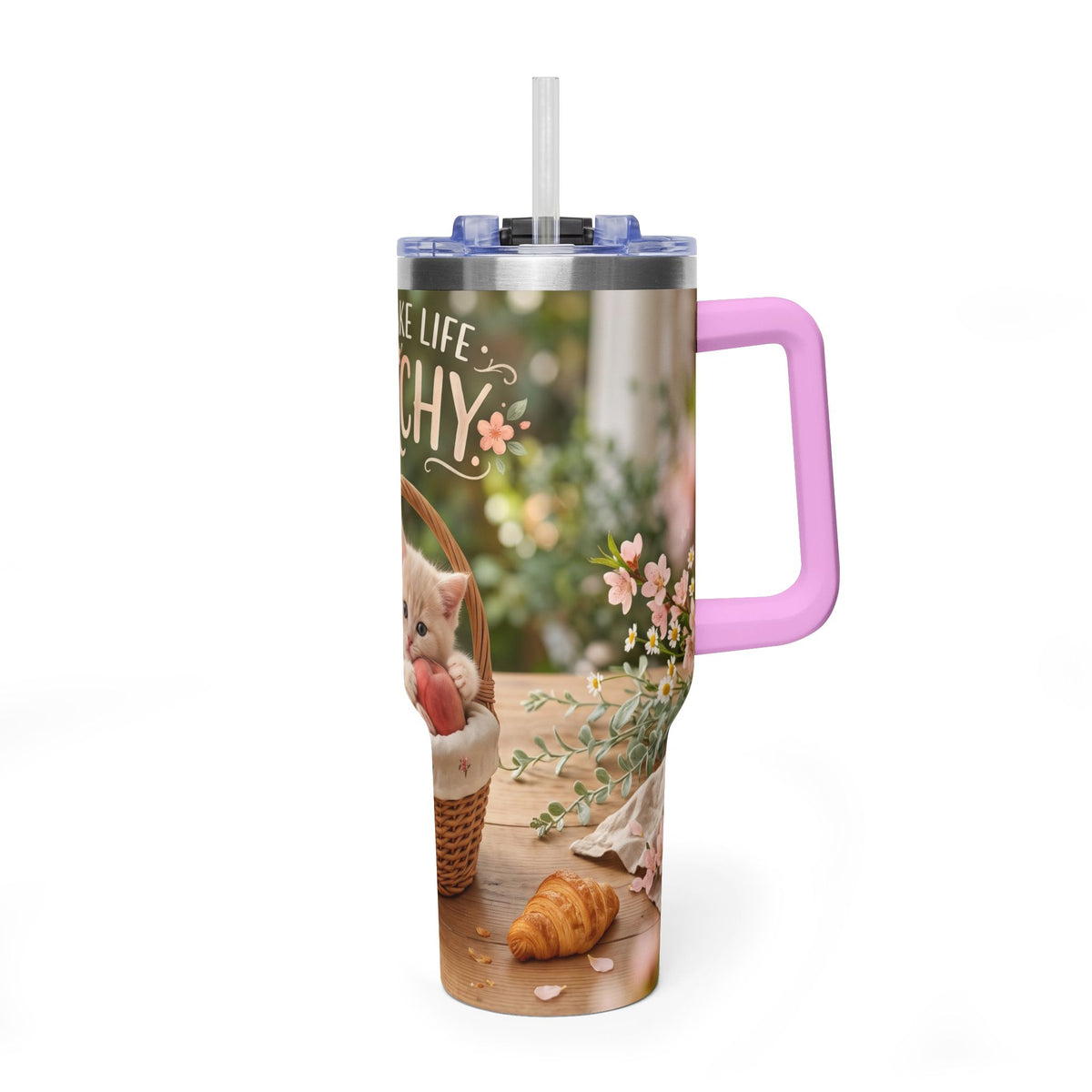 You Make Life Peachy Cat Ice Cream 40oz Tumbler