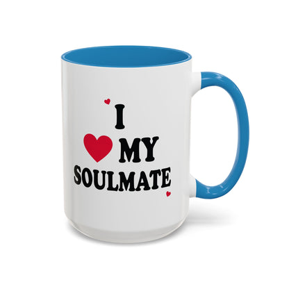 I Love My Soulmate Accent Coffee Mug