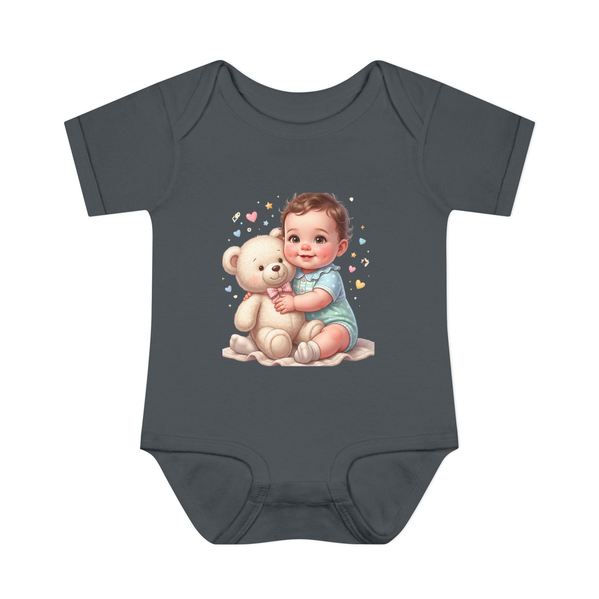 Cute Baby & Teddy Bodysuit – Infant Rib One-Piece