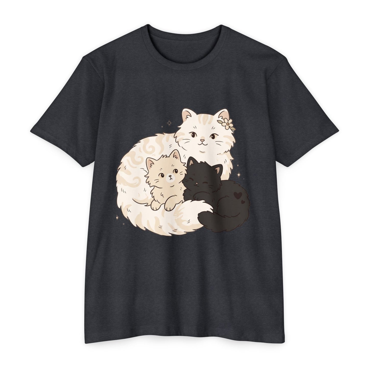 Cat Family Graphic Tee — Cute Mama Cat with Kittens T-Shirt