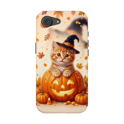 Halloween Kitten Pumpkin Phone Case — Magnetic Impact-Resistant