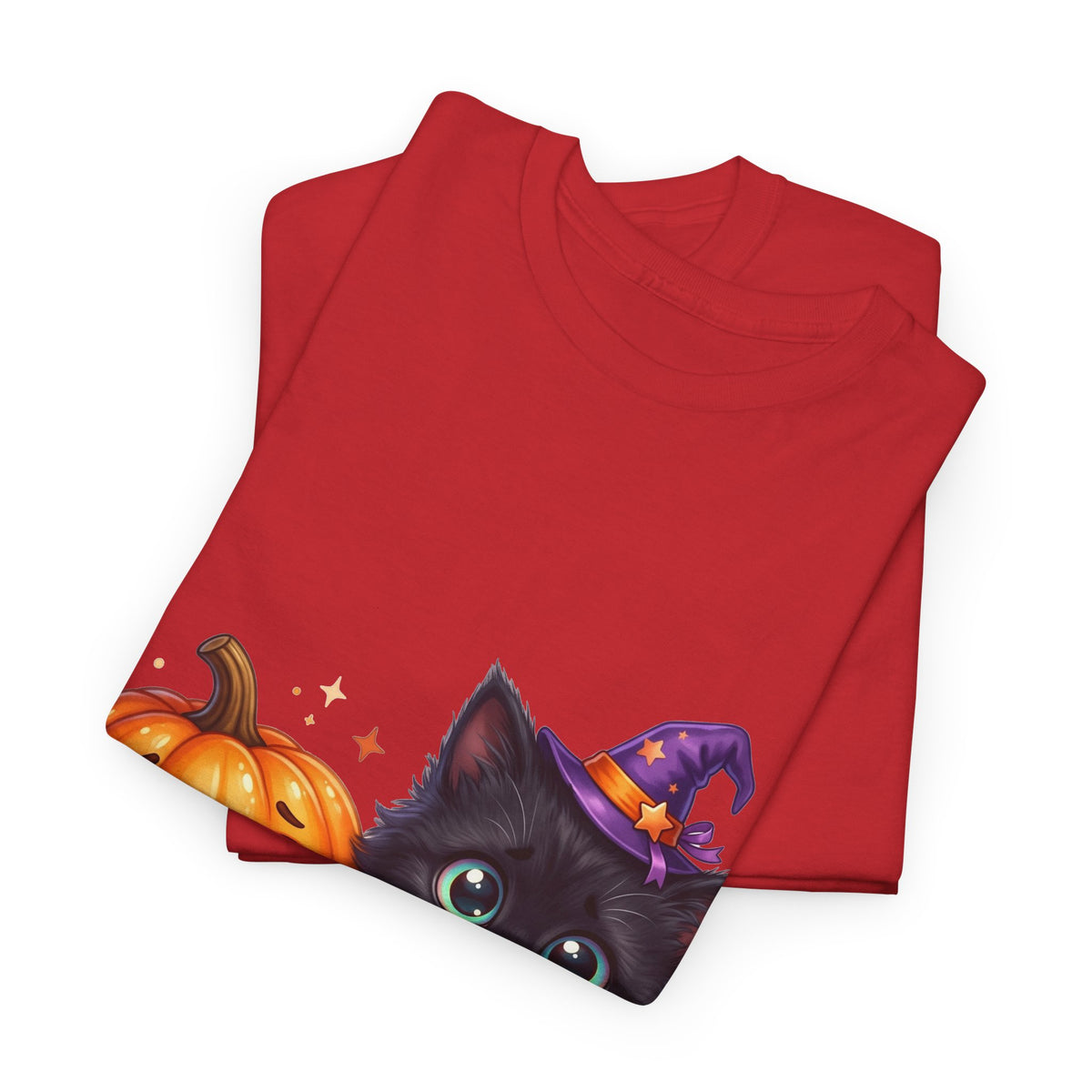 Halloween Black Kitten & Pumpkin T-Shirt