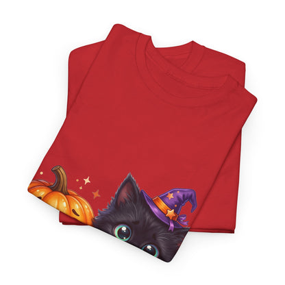 Halloween Black Kitten & Pumpkin T-Shirt