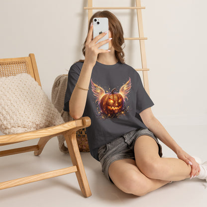 Halloween Pumpkin Tee — Winged Jack-O'-Lantern Graphic Shirt