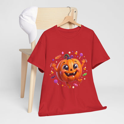 Halloween Pumpkin T‑Shirt — Happy Jack-O'-Lantern Candy Graphic Tee