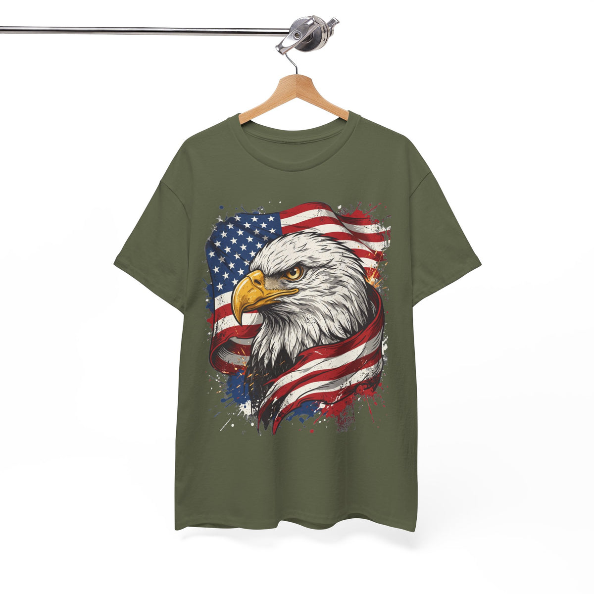 Patriotic Eagle T-Shirt — American Flag Bald Eagle Tee for 4th of July
