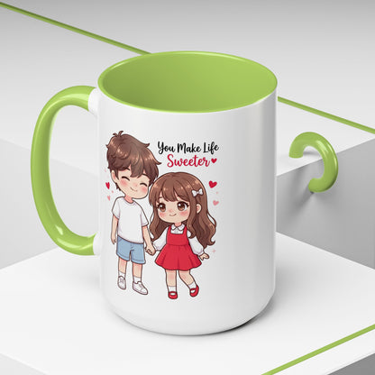 You Make Life Sweeter Couple Coffee Mug