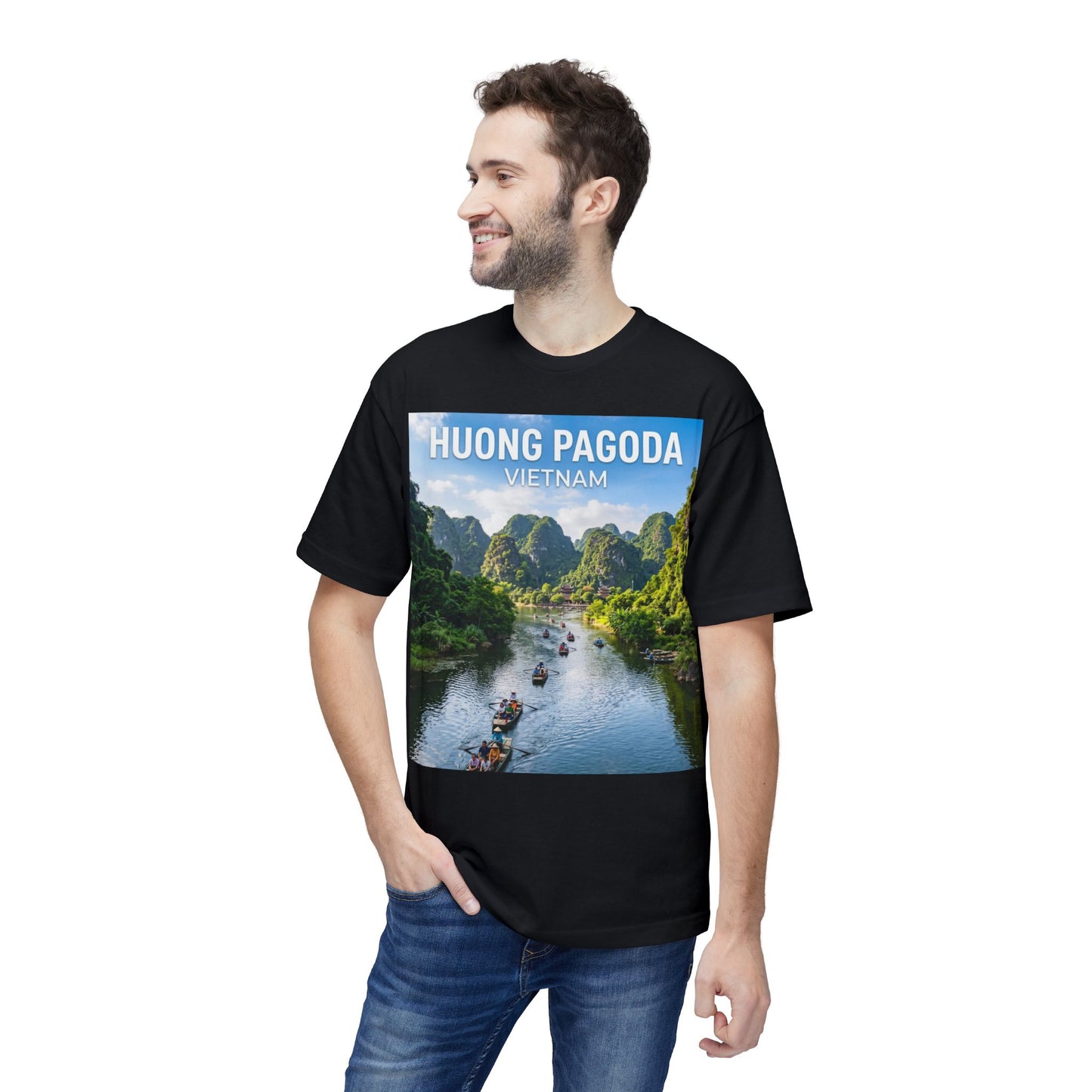Huong Pagoda Vietnam T-Shirt — Scenic Ninh Binh River Travel Tee