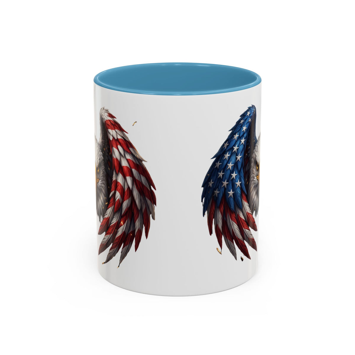 American Flag Eagle Coffee Mug – Patriotic Bald Eagle Accent Mug (11/15 oz)